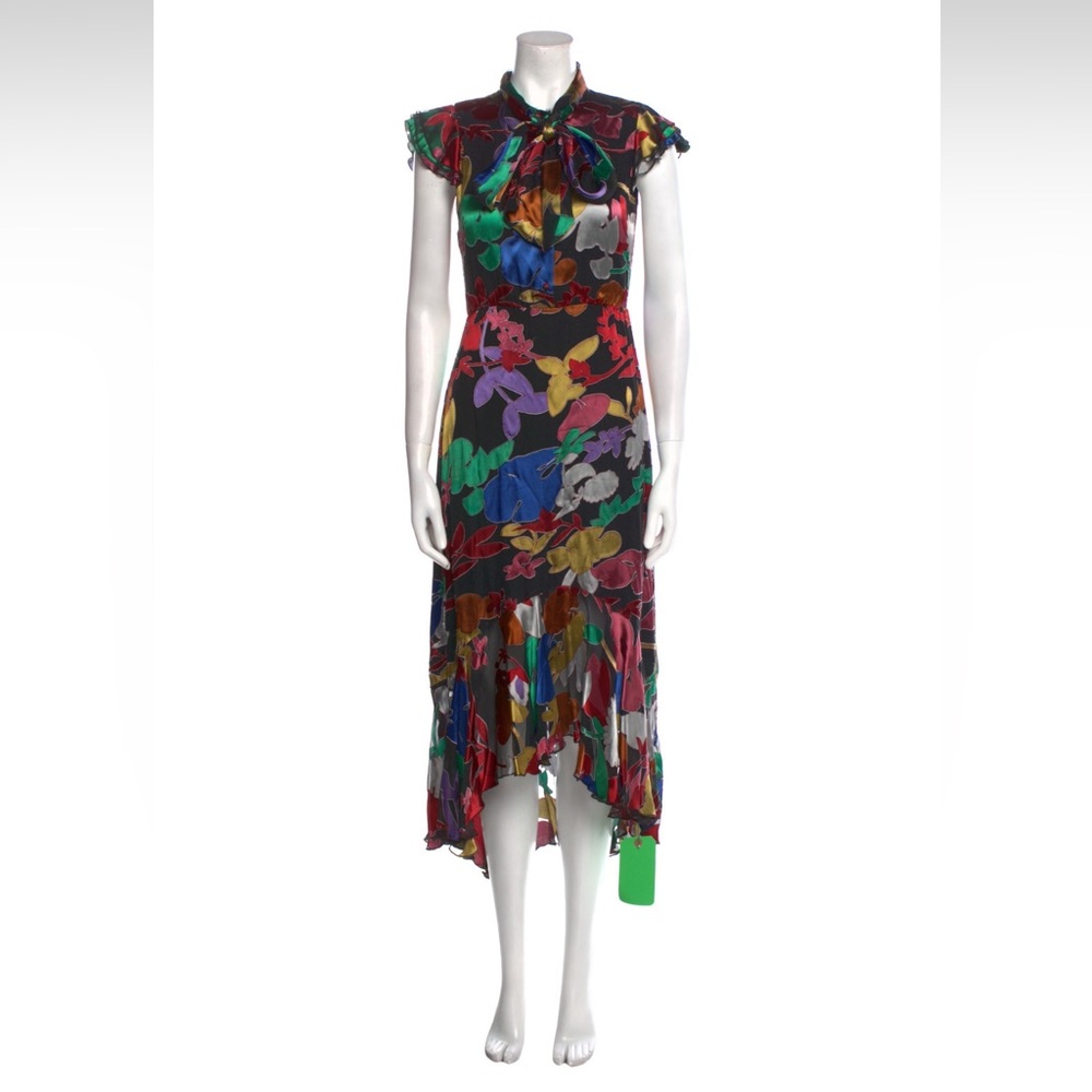 Alice + Olivia Floral High Low Midi Dress